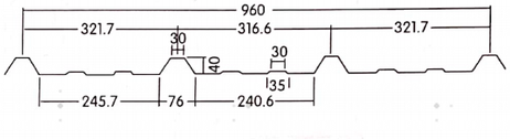 960 FRP profile drawing